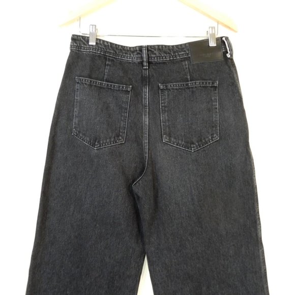 MOUSSY VINTAGE Elba JEANS Size 29 Wide Crop Raw Hem Black Denim NEW $325 - Picture 10 of 13